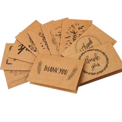 China Other Retro Kraft Paper Thank You Card Birthday Florist Nostalgic Card Printing Handwritten Gratitude Greeting for sale