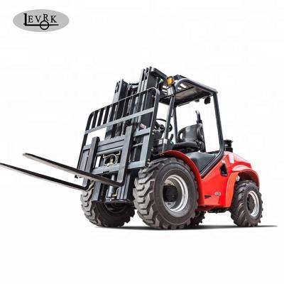 China Hot Selling LEVORK Powerful 4WD All Rough Terrain Forklift With Triple Mast 3000kg for sale