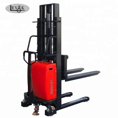 China food & Beverage plant 1 ton 2ton 1.5 3m ton 1.6m 2m straddle hydraulic hand lift manual stacker forklift with adjustable fork for sale