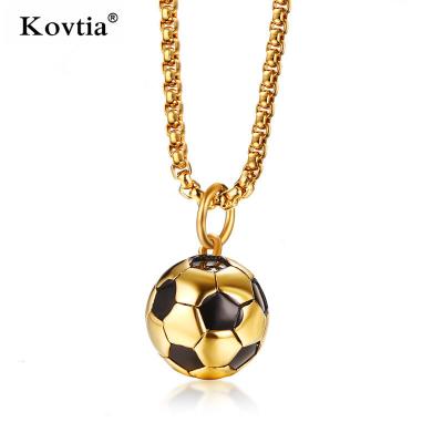 China Hot Selling Gold Dubai Football Necklace Accessories Pendant Necklace Mens Football Chain Pendant Jewelry Necklace for sale