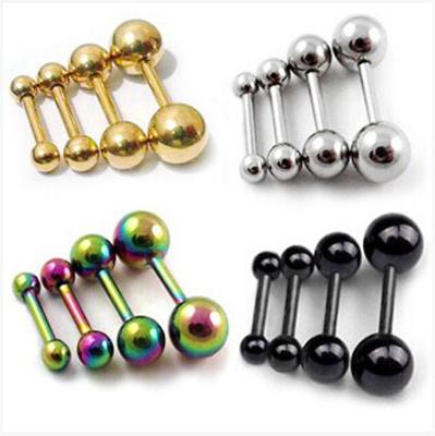 China Korean popular style simple titanium steel dumbbells shaped stud earrings jewelry for sale