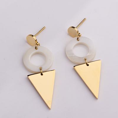 China Fashion Trendy Wholesale Titanium Steel Stud Earrings Custom Geometric Dangle Earrings for sale