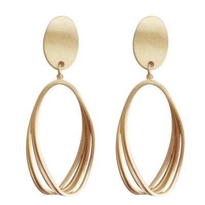 China Vintage earring for women girls 2019 newest vintage earrings matte finished gold plated earrings gifts for women girls for sale