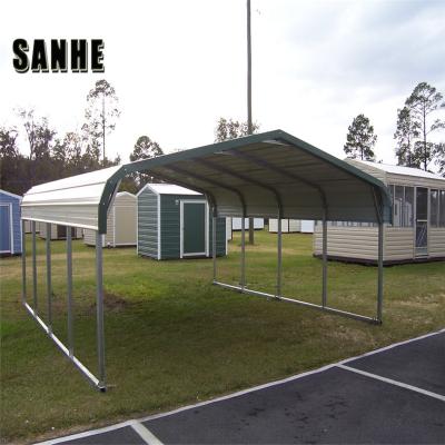 China Light weight steel square tube steel frame carport car shed for sale