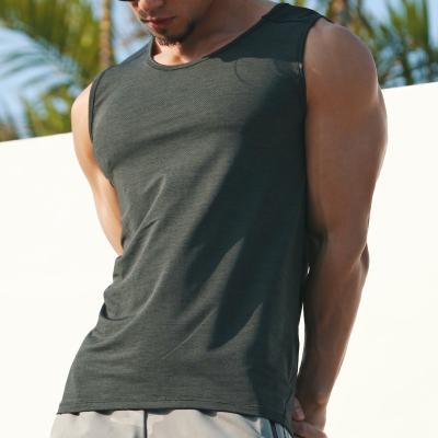 China Wholesale Custom Anti-wrinkle Mens Sports Running T-shirts Workout Tops Gym Sleeveless Vest for sale