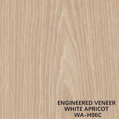 China Furniture Man Made Wood Veneer Crown Grain White Apricot H06C 0.15-0.6mm Fleeced Back for sale