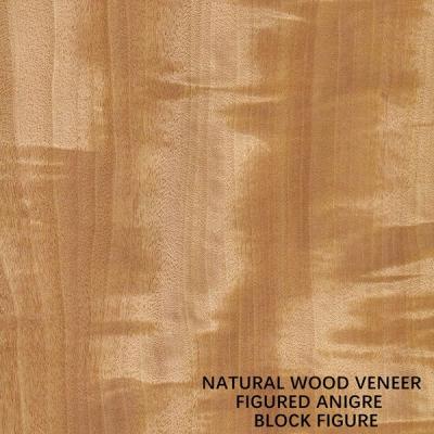 China Anegre Africa Natural Wood Veneer Block Figure Grain Uniform Color 0.5mm for sale