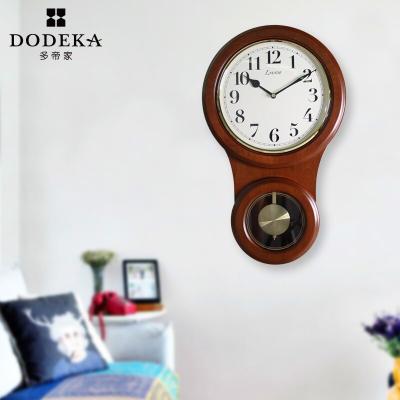 China Roman Position Antique Pendulum Style Silent Wooden Wall Clock for sale