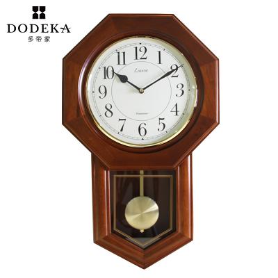 China Custom Antique Style Taiwan Pendulum Modern Wooden Wall Clock for sale