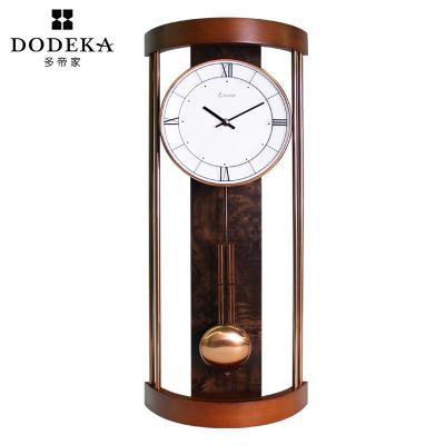 China Custom Printed Wooden Wall Clock Antique Style Pendulum Rhythm for sale