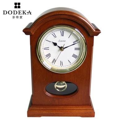 China Antique Style Decorative Vintage Pendulum Table Chime Wooden Clock for sale