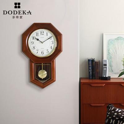 China Style Antique Pendulum Wooden First Generation Silent Wall Clock for sale