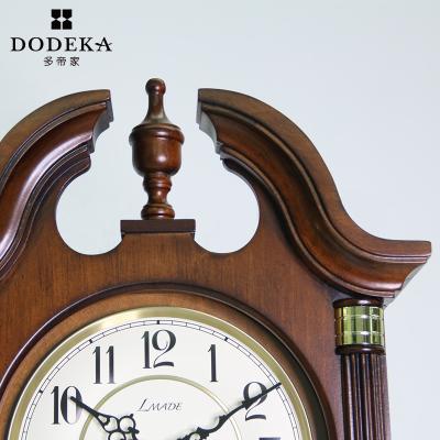 China Nature Antique First Generation Wood Decor Art Pendulum Style Wall Clock Luxury Home Decoration for sale