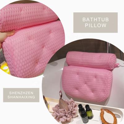 China Dropshipping Stocked Gray Blue Pink Bath Pillow Bathtub Pillow Cushion for sale