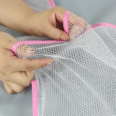 China Toy Storage Quick Dry Mesh Net Bag Tub Storage with 4 Pockets Locks Suction Tight Hooks for Kids Toys and Bathroom Essentials for sale