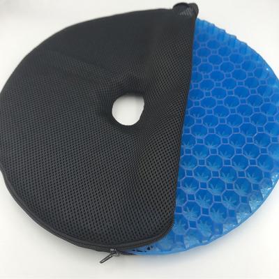 China Hemorrhoid Cooling Treatment And Tailbone Pain Relief Breathable Gel Donut Round Cushion for sale