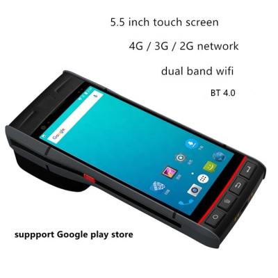 China Optional Smartphone 2gb 3gb 4gb Ram 5.5inch POS Touch Pda With 58mm Thermal Printer Android Handheld Terminal for sale