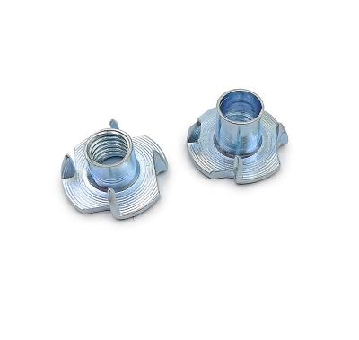 China Durable China Wholesale Custom Wood Threaded Insert T-Nuts Carbon Steel Stainless Steel Four Jaw Nuts Half Tooth Full Tooth for sale