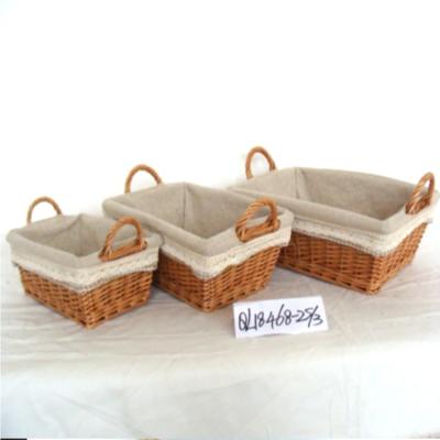 China Sustainable Large Rectangular Wicker Laundry Storage Basket / Home Clothes Store Wicker Storage Basket for sale