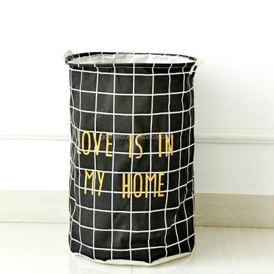 China 40*50cm Storage Basket Sustainable Wholesale Home Laundry Hamper With Two Cotton Handles for sale