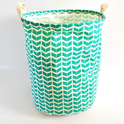 China Sustainable Portable Dirty Laundry Basket Cotton And Cloth Toy Storage Basket With Cotton Canvas Handles for sale