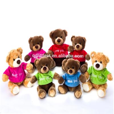 China Wholesale Eco-Friendly Plush Soft Toy Custom Plush Teddy Bear With Embroidered Logo On T-shirt for sale