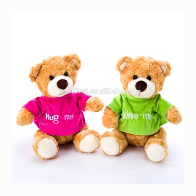 China Eco-Friendly Custom Soft Animal Baby Cloth Organic Fur Plush Bear Stuffed Toys Custom Teddy Bear Logo for sale