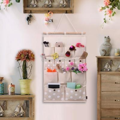 China Viable Solid Best Price Home Decorative Fabric Hanging Wall Storage Organizer for sale