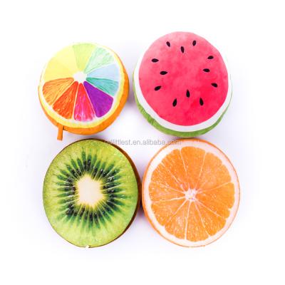 China Memory Foam Chair Cushion Pe Foam Stuffing Round Shape Fruit Cushion Plush Custom Printing Cushion for sale