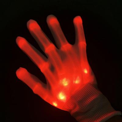 China Premium Polyester Christmas Skeleton Light Up Gloves LED Flashing Gloves for sale