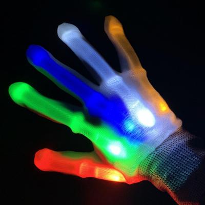 China Polyester Lightshow Dancing LED Gloves Party Light Show Skeleton Halloween Gloves for sale