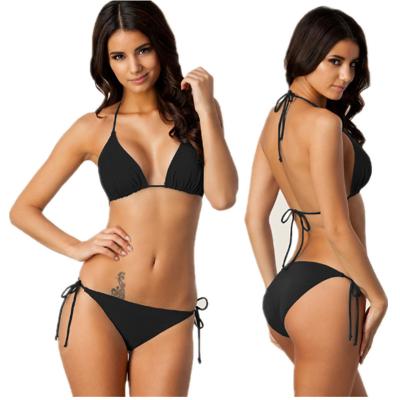 China 2020 Custom Women Solid Color Girl Breathable Free Shipping Two Piece Hot Bikini for sale