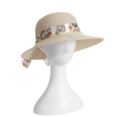 China Wholesale Character Customized Cute Girls Printed Bowknot Straw Hat for sale