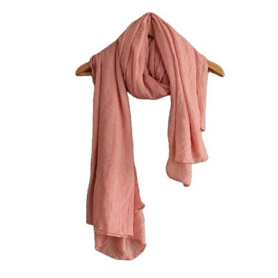 China New Fashion Cashmere Cotton Big Fold Casual Korean Simple Canvas Scarf Shawl for sale