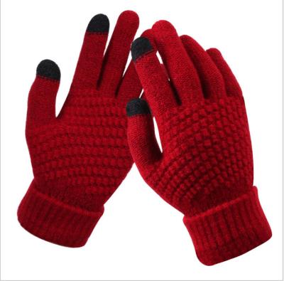 China Touch Screen Magic Men Jacquard Warm Winter Gloves Stretch Knitted Mittens Gloves for sale