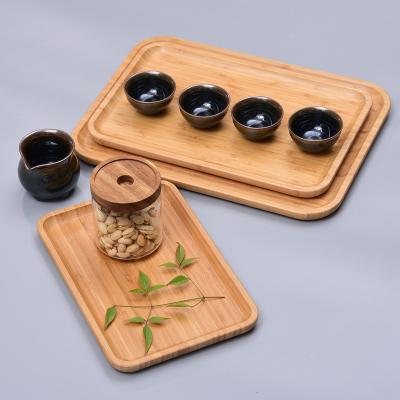 China Wooden Tea Tray Simple Dessert Salad Plate Viable Rectangle Tableware for Kitchen Decoration for sale