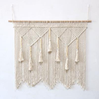 China Large Wall Art Decor Macrame Window Curtains Bead Macrame Large Bohemian Macrame Wall Hanging for sale