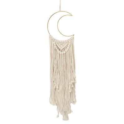 China New Small Art Woven Moon Wall Decor Amazon Bohemian Chic Home Decoration Hot Selling Rope Wall Hanging Classic/Postmodern Macrame for sale