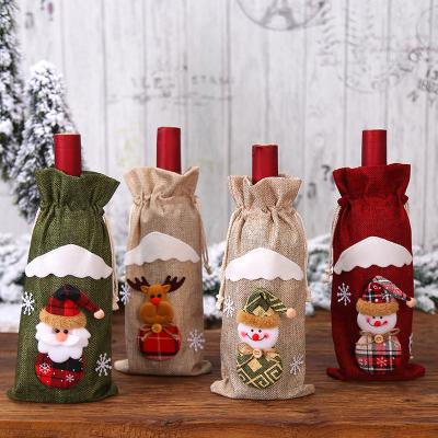 China Christmas Home Champagne Wine Bottle Cover Bag Table Recyclable Decoration for sale