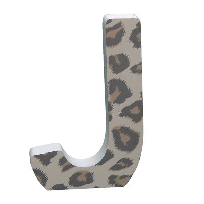 China North America Leopard Monogram Shape Home Decor Holding Wooden English Letter Crafts Wholesale for sale