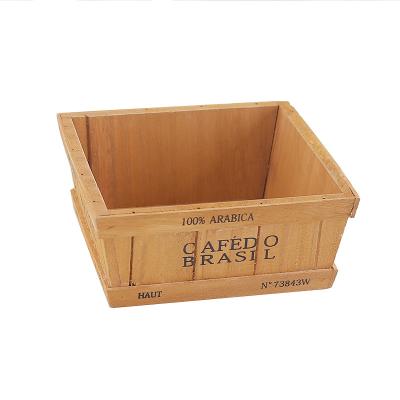 China Europe Modern Natural Square Home Organizer Flower Decorative Wooden Box For Succulent Plant for sale