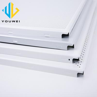 China Foshan Artistic Factory Ceiling Mesh Cladding Square Frame Panel Interior Fireproof Aluminum Ceiling Tile Malaysia Style 600X600 for sale