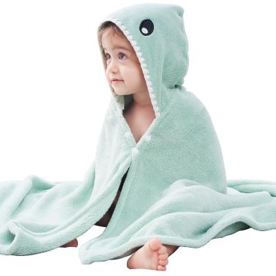 China Newborn bath 100%Cotton Baby Bathrobe Cartoon Animal Kids Hooded Bathrobe Bath Towel Baby Blanket for sale