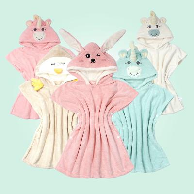 China Newborn bath Factory New Design Quick drying Baby Warmer Blanket Cartoon Baby Bathrobes Character Recycled Kid's Bath Towel for sale