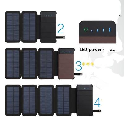 China Solar Panel Charging Folding Solar Power Bank Outdoor Detachable Solar Power Supply Household 10000mAh OEM Printed LOGO for sale