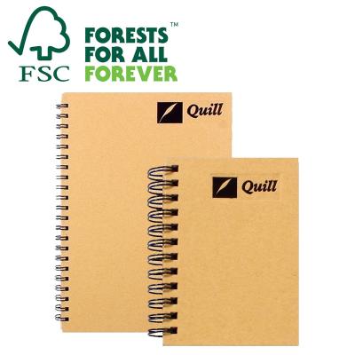 China Promotional Eco-friendly FSC Spiral Color Natural Hardcover 200 Pages 70 Gsm Letter/A4 Spiral Notebook for sale