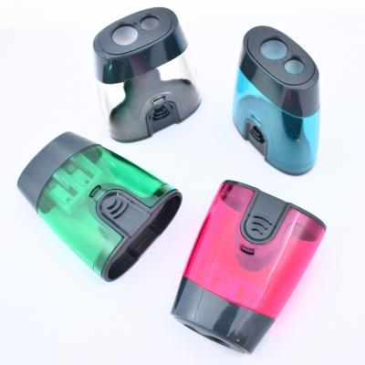 China Cute Plastic 2 Holes Fancy Pencil Sharpener China Most Popular Hand Held Plastic Pencil Sharpener School Blade Student High Quality Steel Classroom Supplies for sale