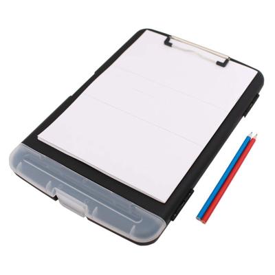 China Hot Selling School Letter A4 Metal Low Profile Plastic Easy Open Wire Cut Plastic Clipboard Storage Box Clipboard for sale