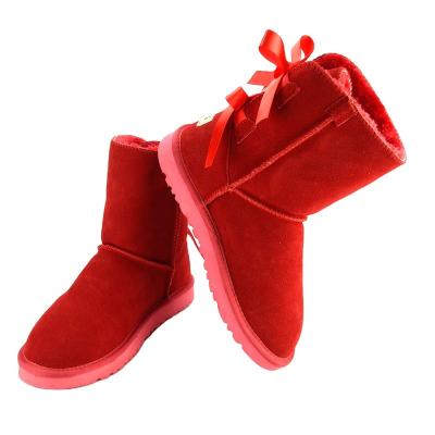 China Fashion trend factory products wholesale xdxugg boots for women snow boots with two bows boot for sale