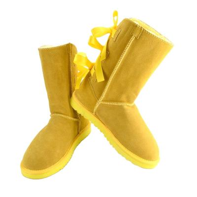 China Fashion Trend Factory Direct Selling Winter Wholesale High Top Bowknot Woman Multi Snow Boots for sale